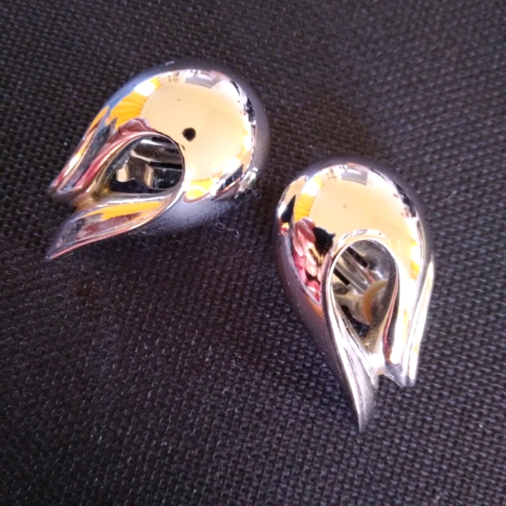 Givenchy silver tone clip on earrings